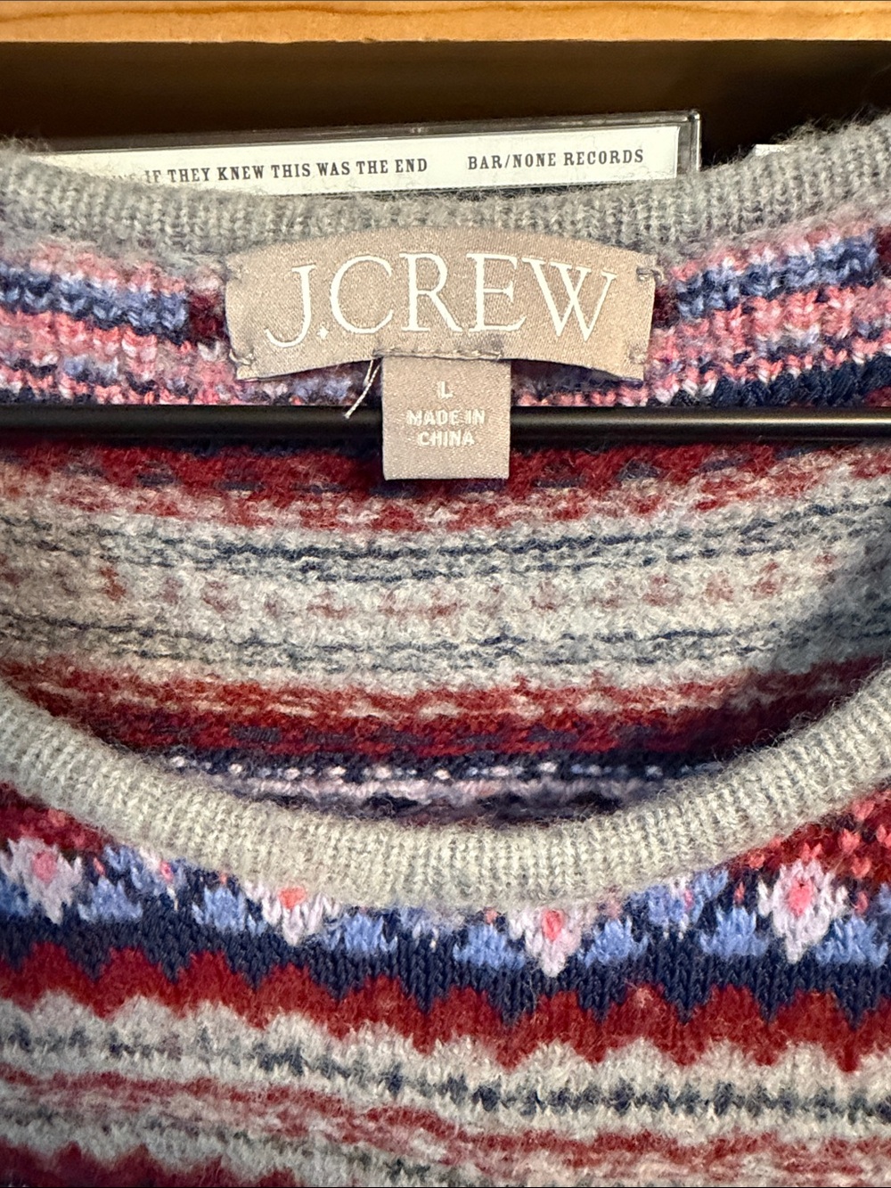J. Crew Gray Fair Isle Knit Tank with Blue and Red Accents - Picture 2 of 4